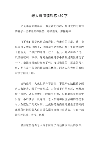 老人与海读后感450字