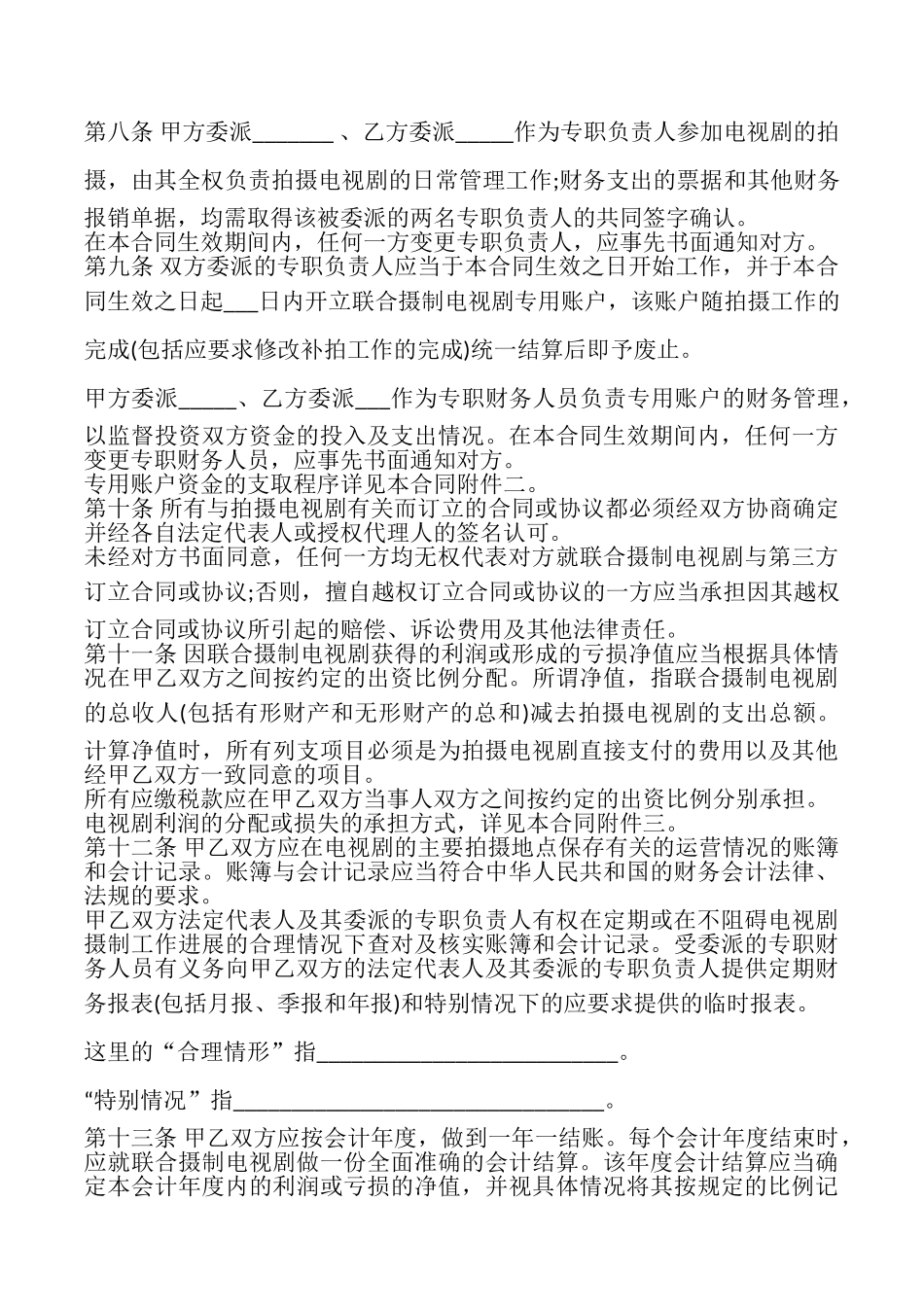 联合摄制电视剧合同模板_第3页
