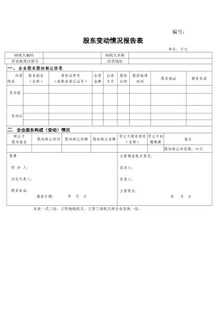 股权变动情况