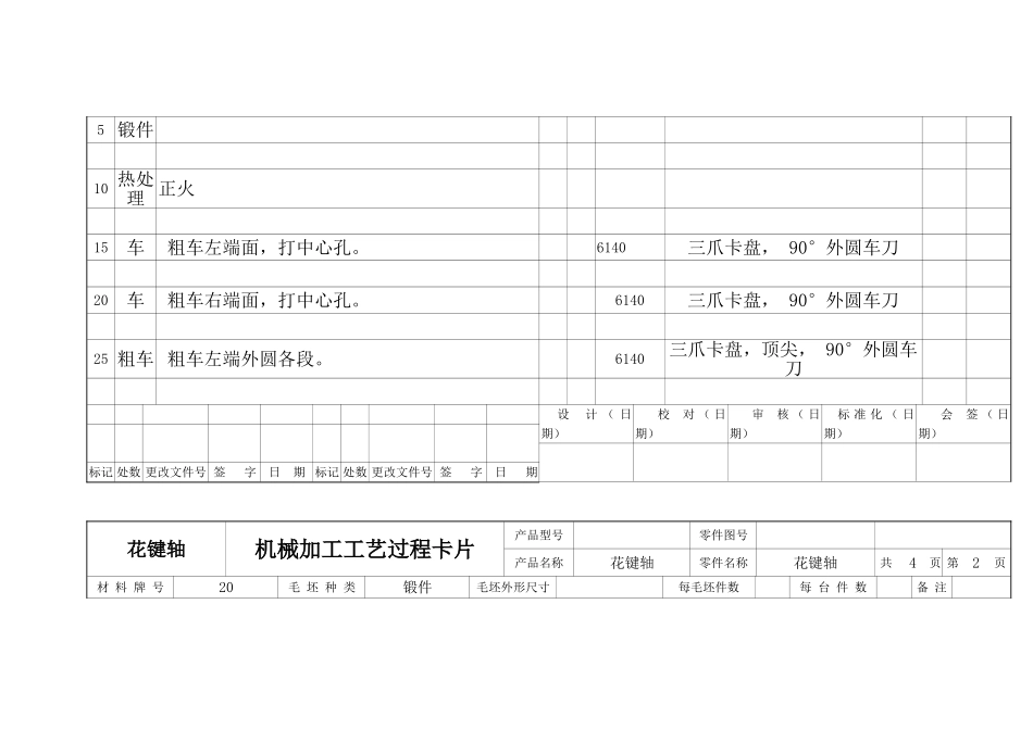 花键轴机械加工工艺规程_第3页