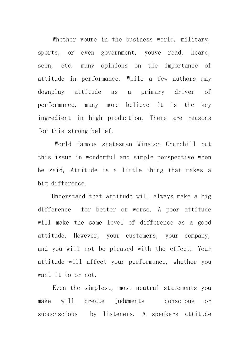 英文演讲稿：态度决定一切范文3篇_第2页
