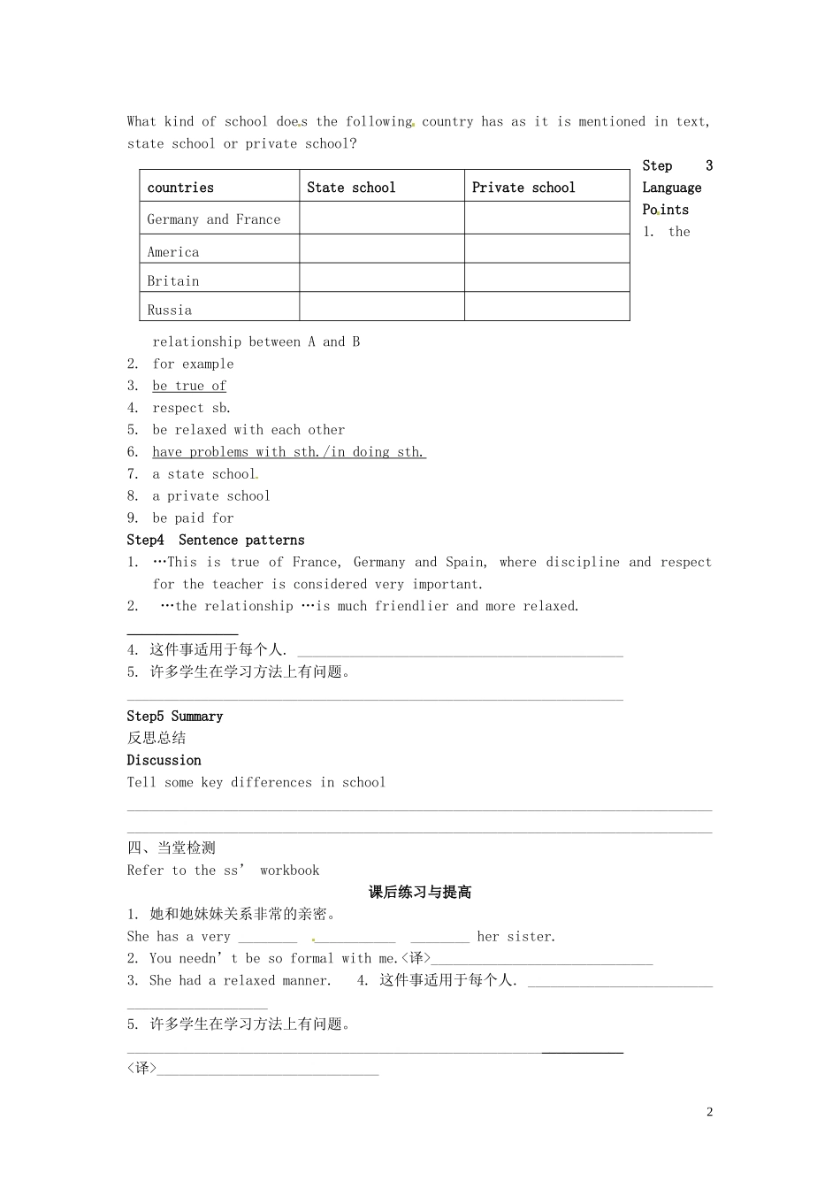 辽宁省大连铁路中学高中英语 Module2 corner 学案 牛津版必修1_第2页