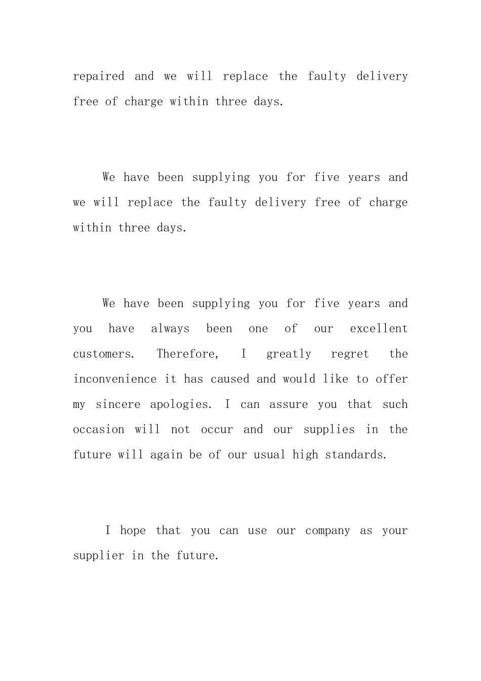 英语商务信函道歉信范文_第2页