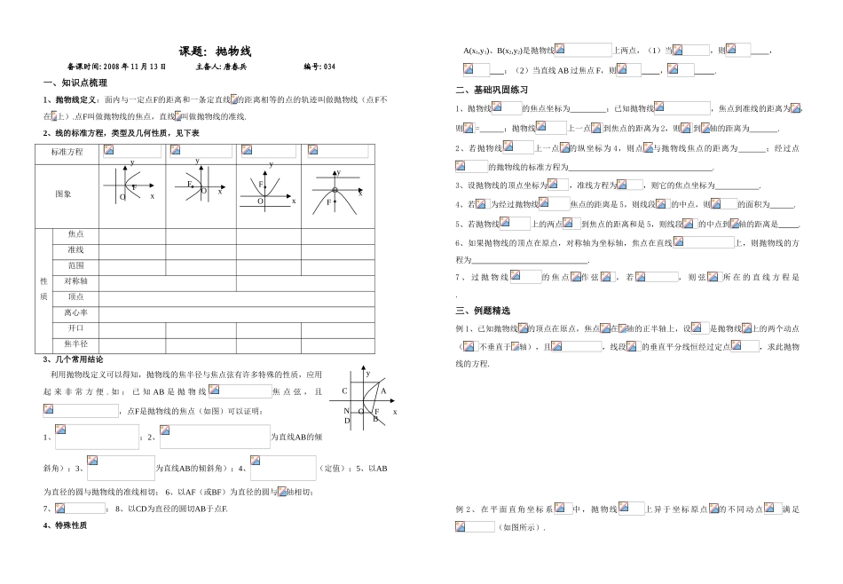 课题：抛物线_第1页
