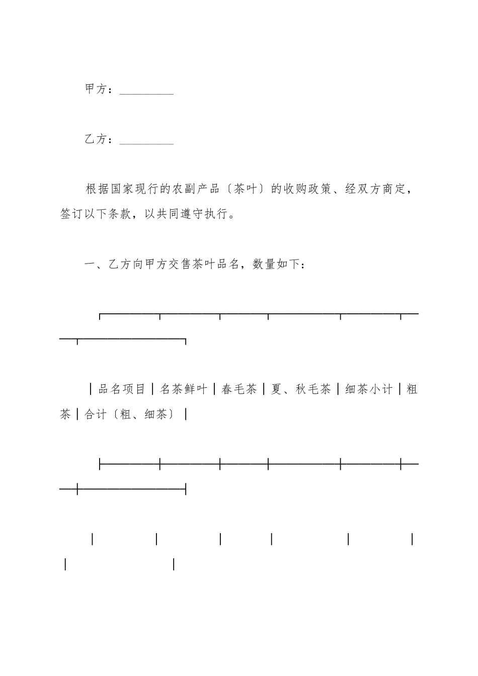 茶叶定购合同最新_第2页