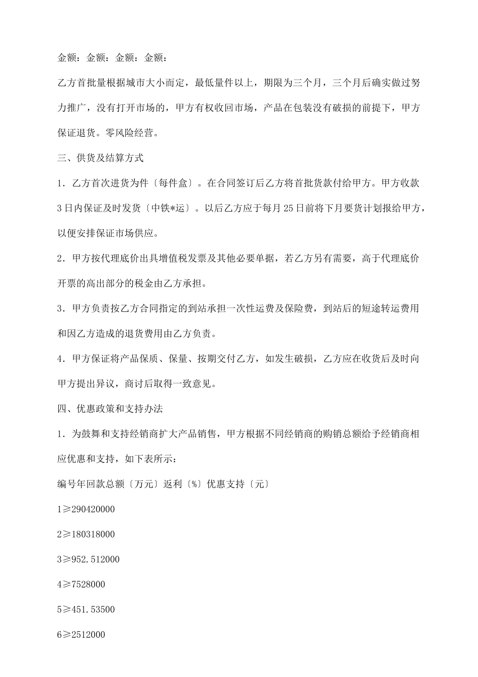 药品代理经销合同_第3页