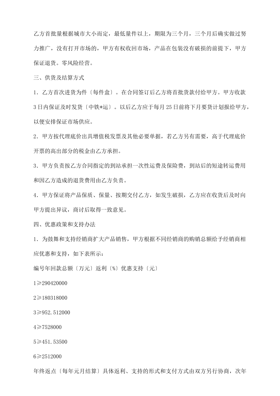 药品代理经销合同范本_第3页