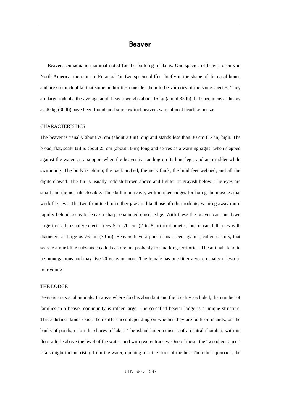 英语：beaver_第1页