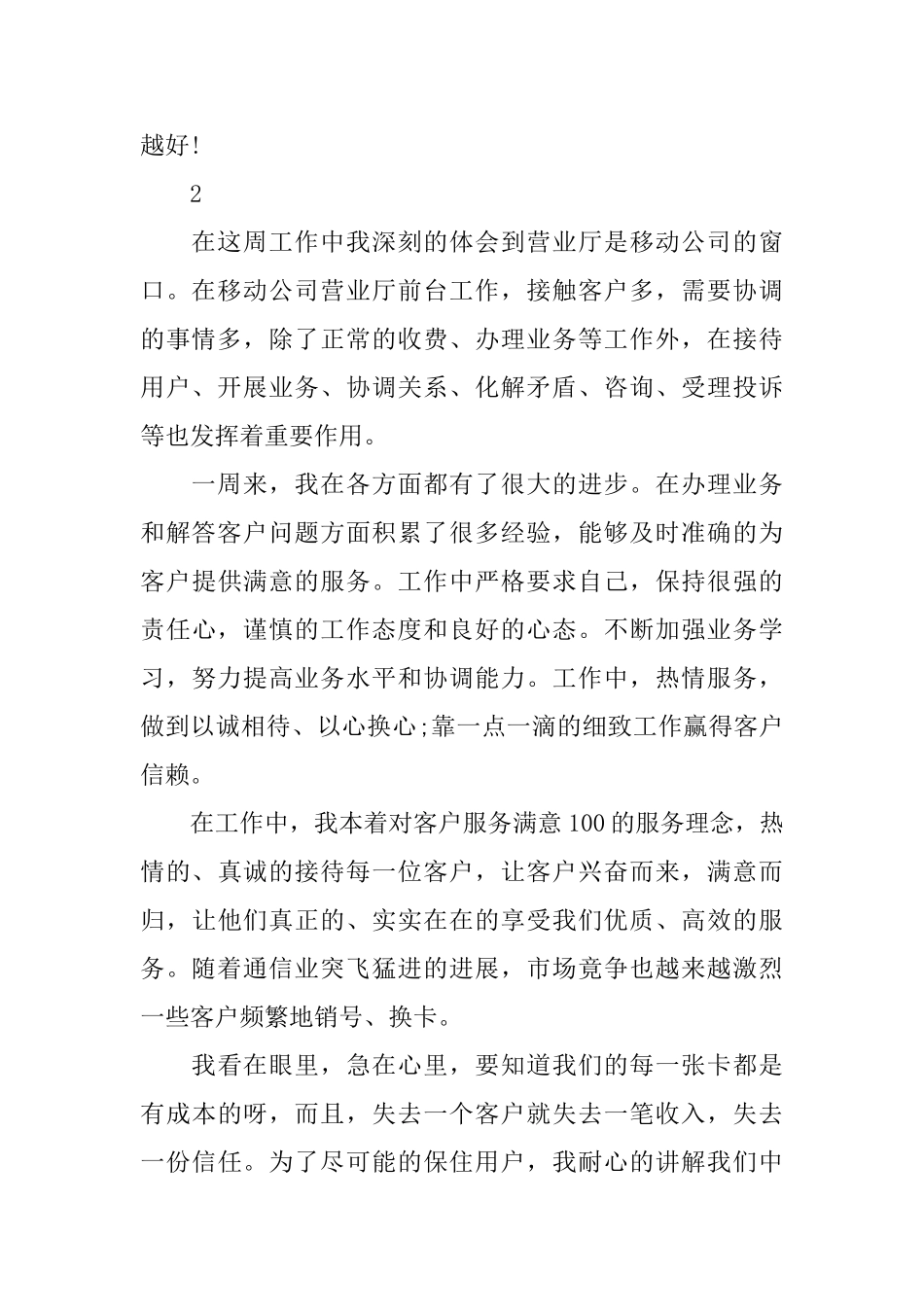 营业员一周的工作总结_第2页