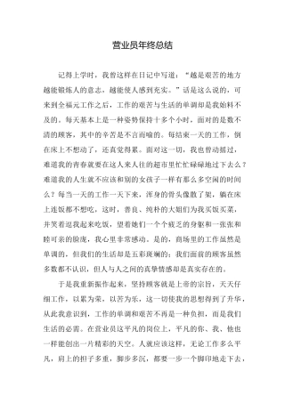 营业员年终总结