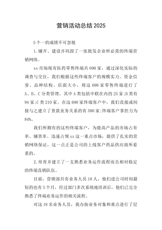 营销活动总结2025