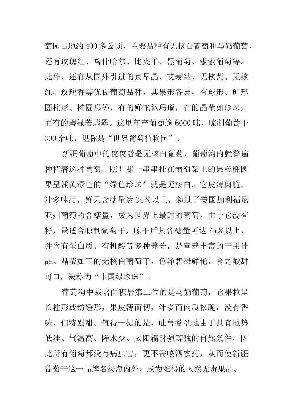 葡萄沟导游词范文_第2页