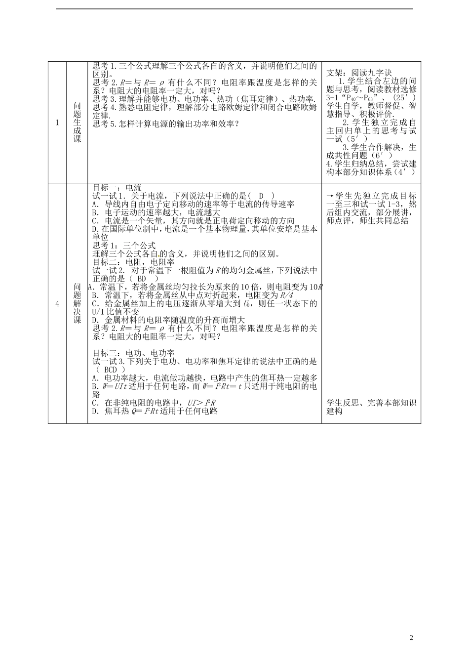 重庆市开县中学2014年高考物理一轮复习 第13周 模块课程纲要导学案_第2页