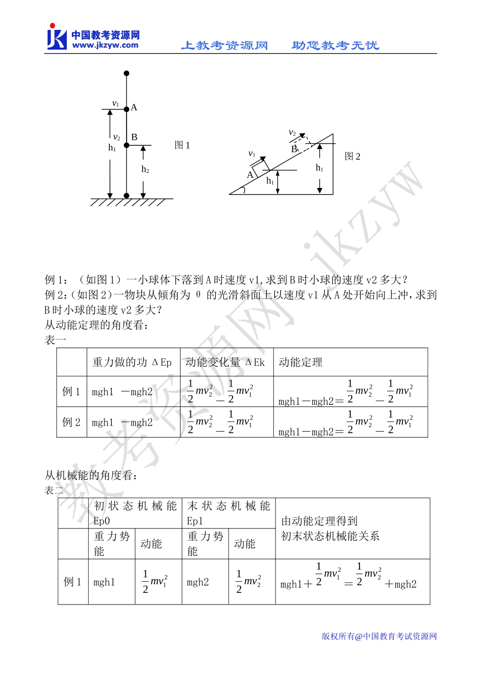 粤教版高中物理必修2机械能守恒定律教案_第2页
