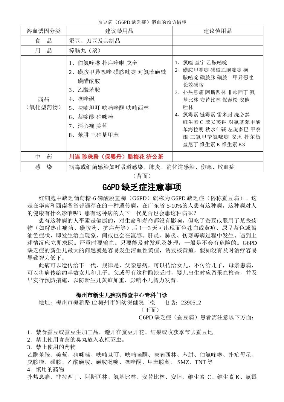 蚕豆病溶血的预防措施_第1页