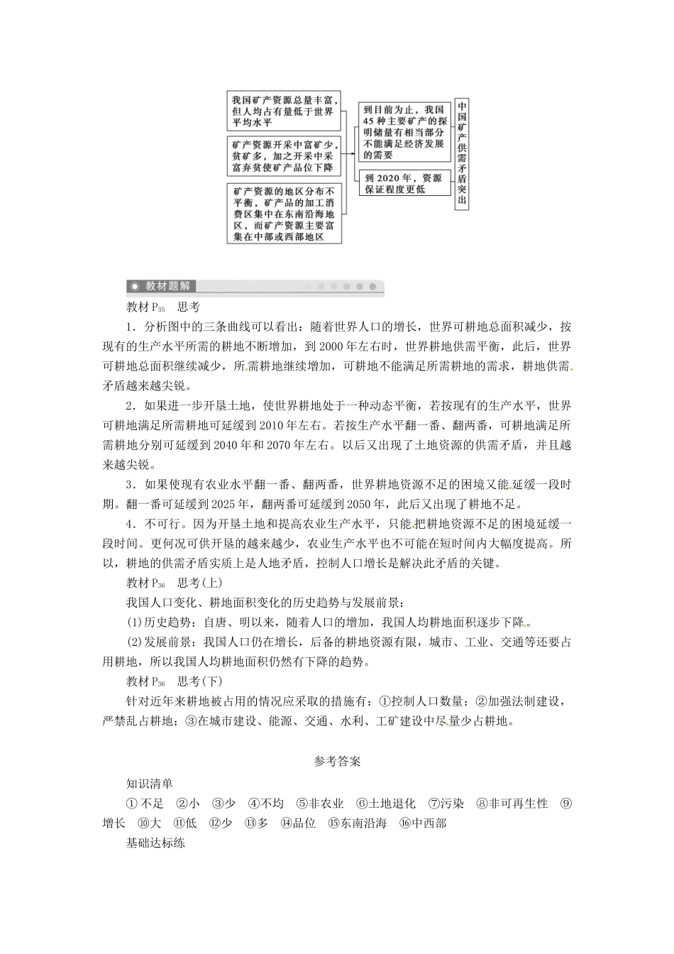 重庆市万州分水中学高中地理 3.1 人类面临的主要资源问题学案2 新人教版选修6_第3页