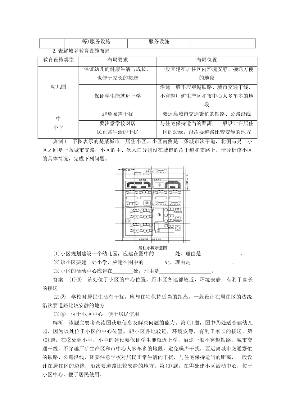 重庆市万州分水中学高中地理 4.3 城乡公共服务设施与生活环境学案 新人教版选修4_第2页