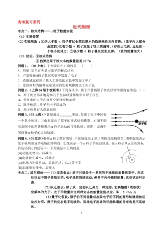 近代物理专题复习