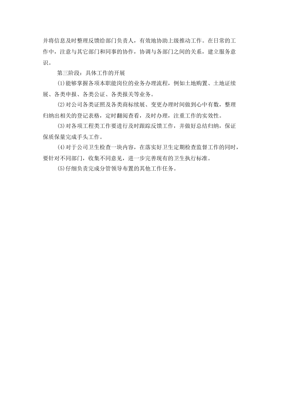 行政转正工作计划表格_第2页