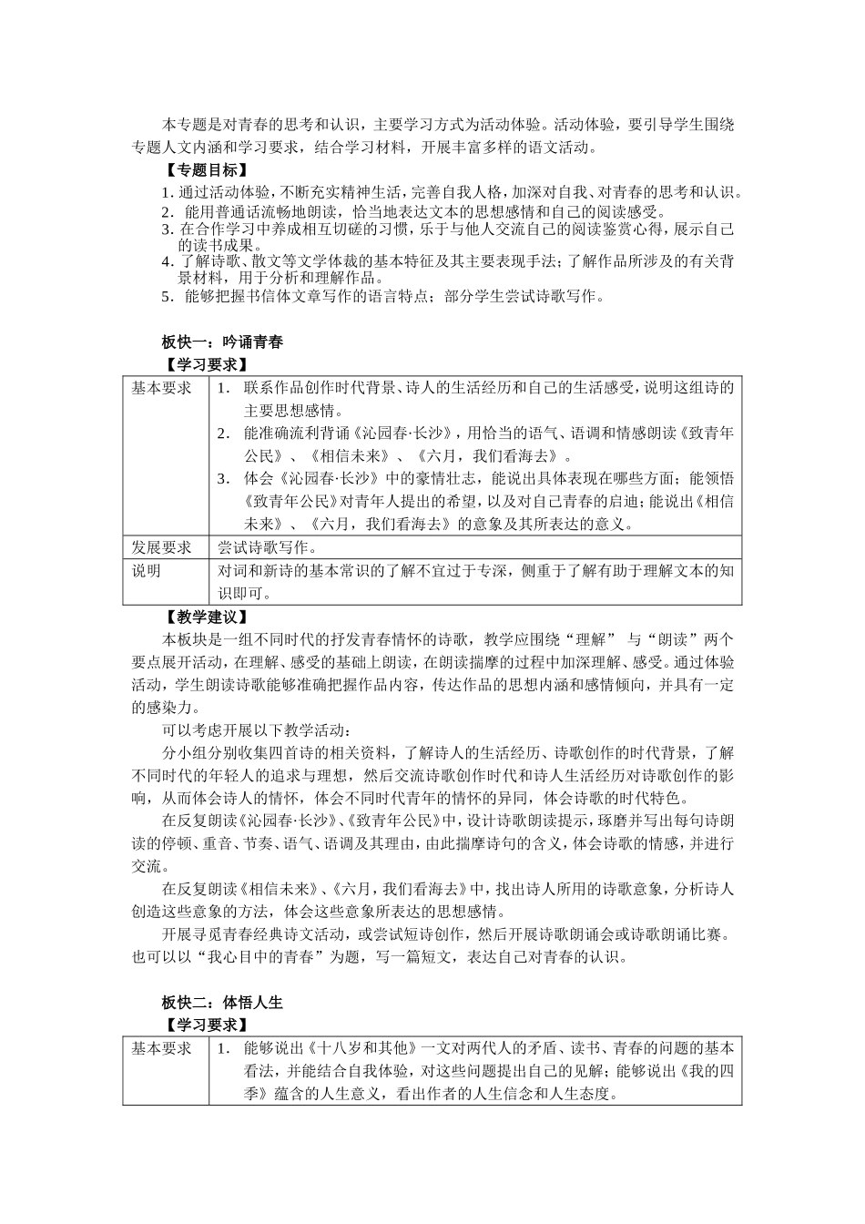 语文学科必修模块（一）教学指导意见（修改）_第3页