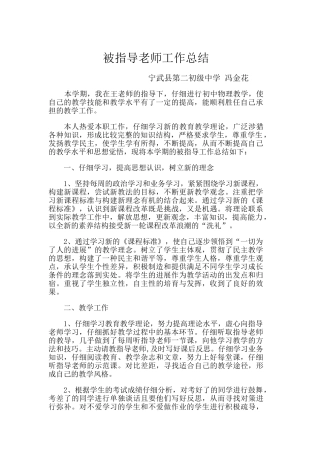 被指导教师工作总结