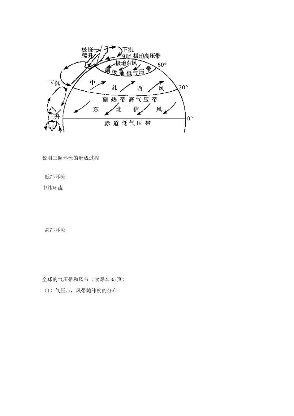 陕西省宝鸡市长岭中学高中地理 第二章 第二节 气压带和风带（1）学案 新人教版必修1_第2页