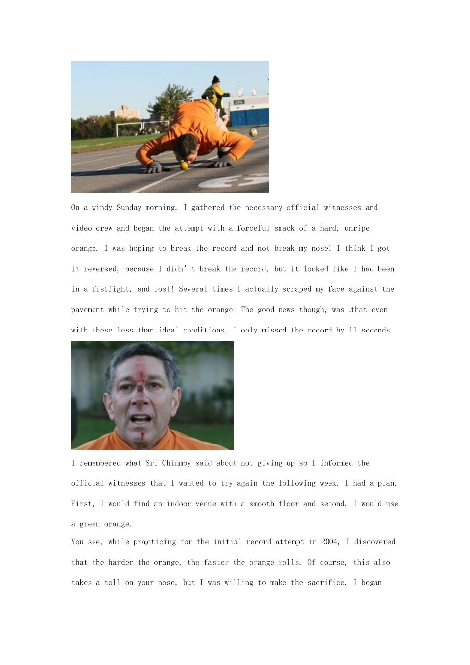 陕西省定边县第四中学高中英语 Unit 1 Breaking records 背景材料 文章 A Record With a Peel素材 新人教版选修9_第3页