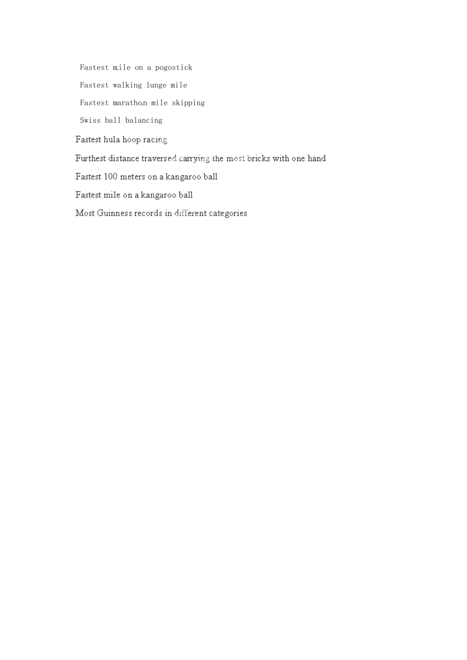 陕西省定边县第四中学高中英语 Unit 1 Breaking records 背景材料 文章 Facts of Ashrita Furman素材 新人教版选修9_第2页