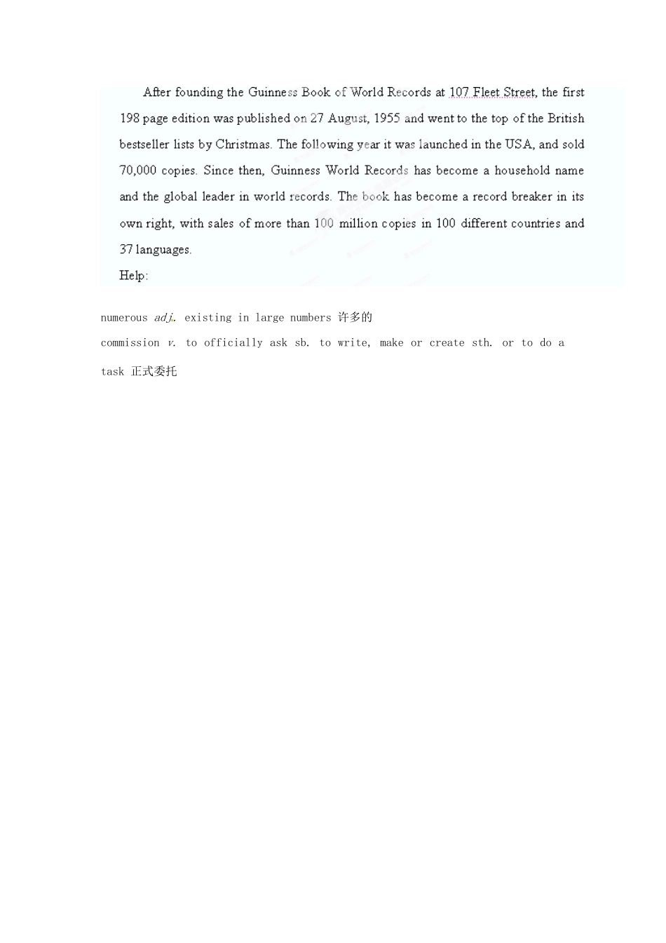 陕西省定边县第四中学高中英语 Unit 1 Breaking records 背景材料 文章 Sir Hugh Beaver and Guinness Book of World Records素材 新人教版选修9_第2页