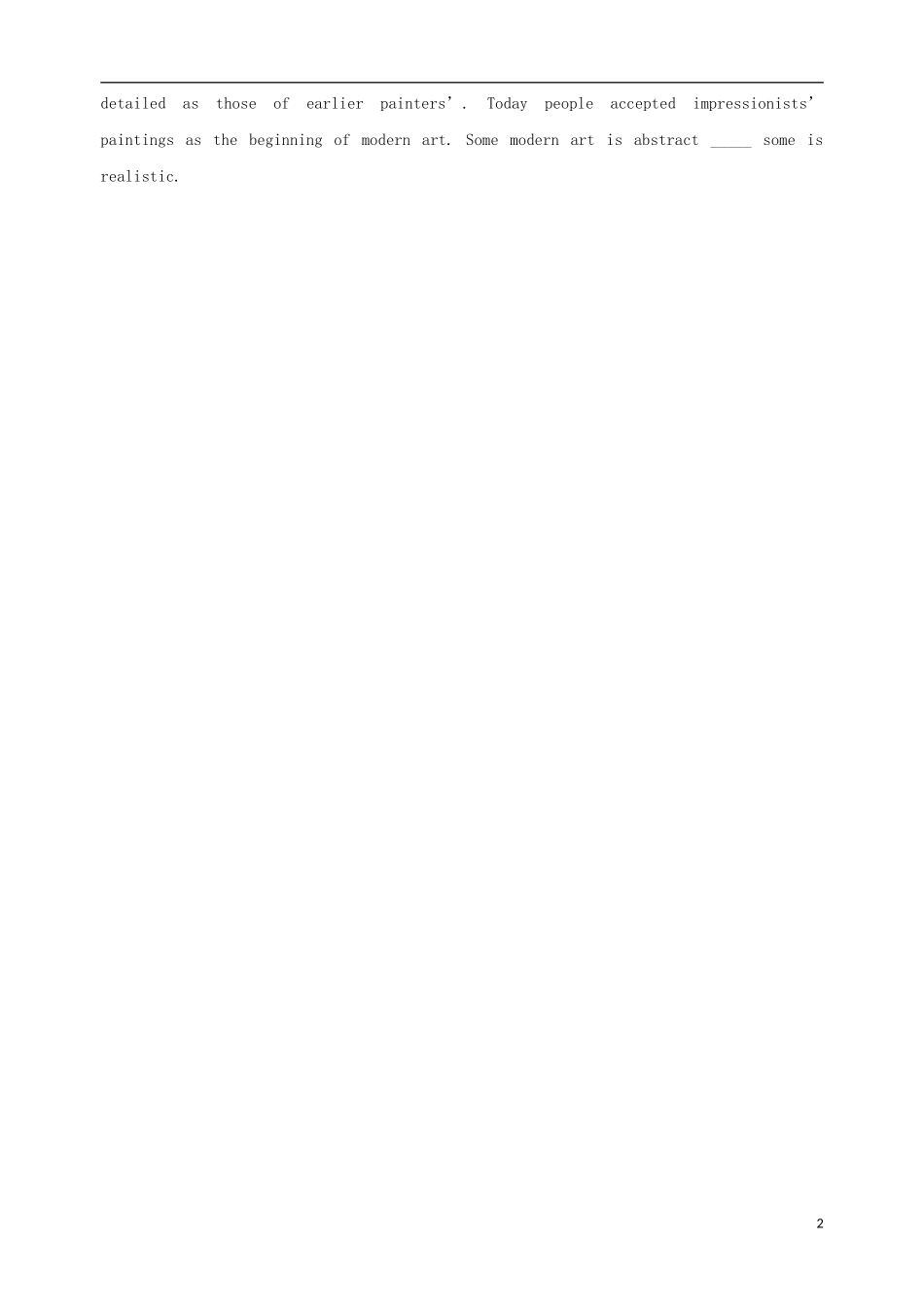 辽宁省新宾满族自治县高级中学高中英语 Unit1 Art reading导学案 新人教版选修6_第2页