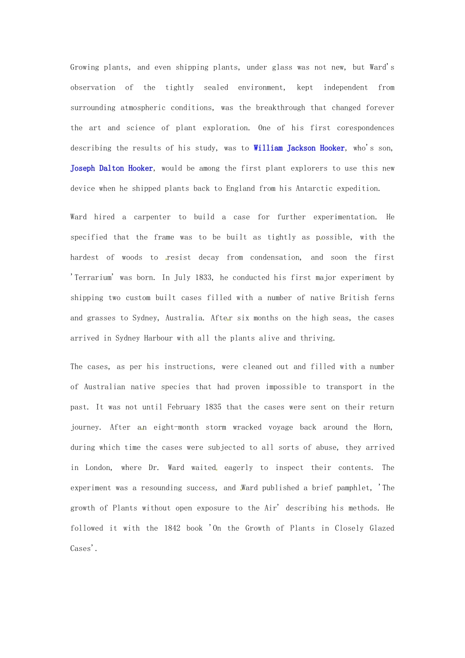 陕西省定边县第四中学高中英语 Unit 4 Exploring plants 背景材料 文章 Dr. Nathaniel Bagshaw Ward素材 新人教版选修9_第3页