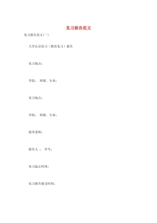 见习报告范文