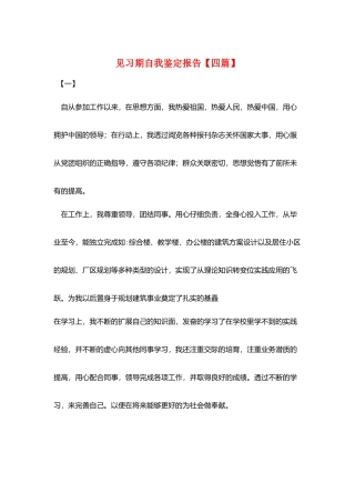 见习期自我鉴定报告