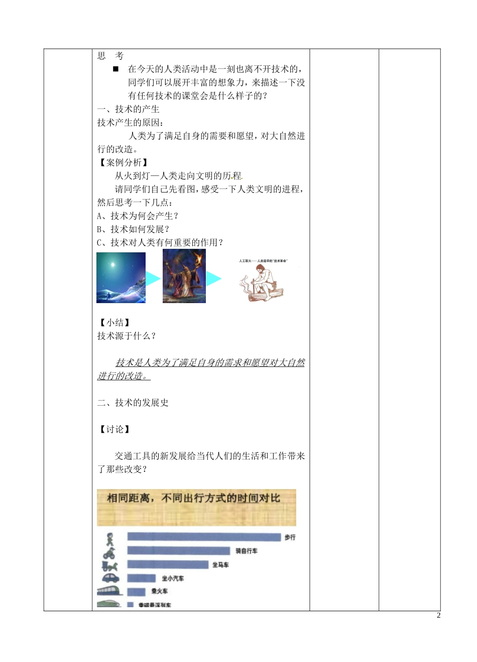 陕西省澄城县寺前中学2013-2014学年高二通用技术 第一节《技术的性质及其作用》学案 新人教版_第2页