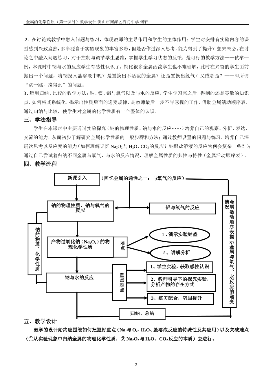 金属的化学性质第一课时说课稿_第2页