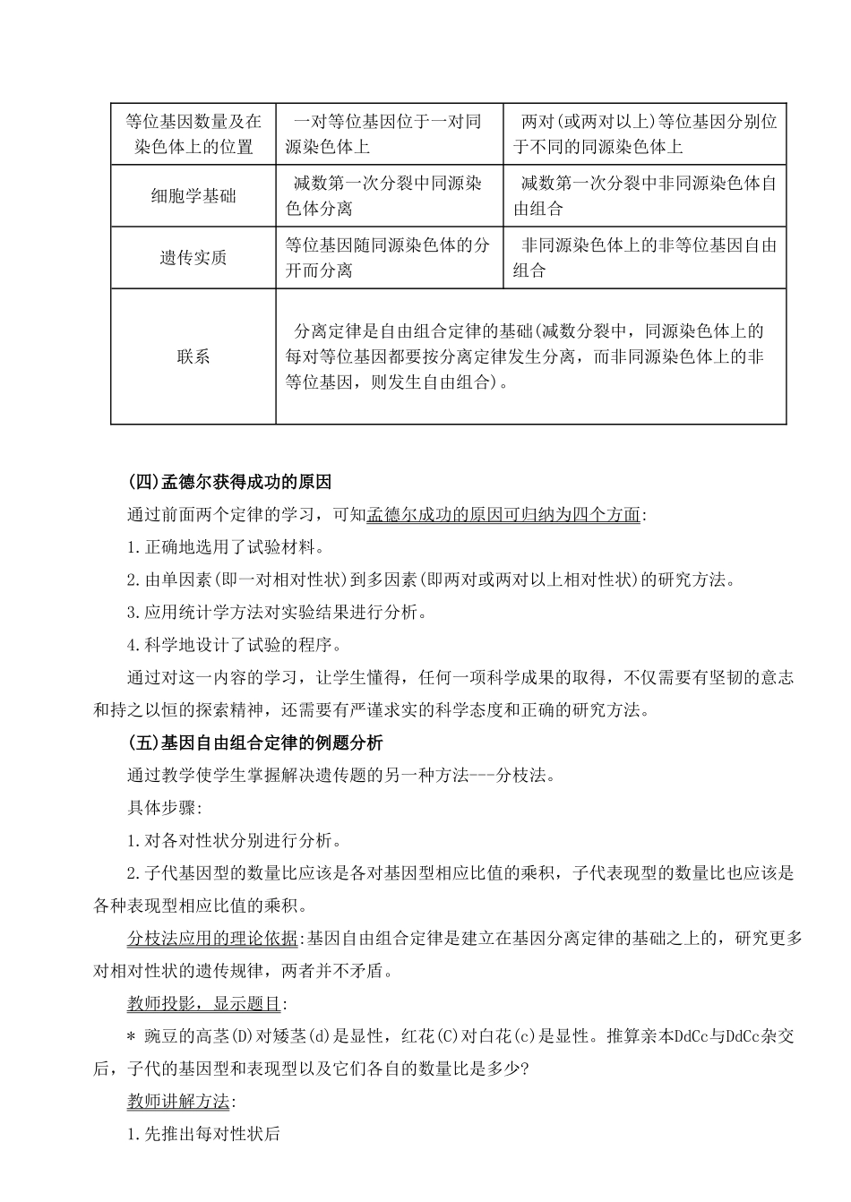 陕西省澄城县寺前中学2014年高中生物 1.2孟德尔豌豆杂交实验（二）第2课时教案 新人教版必修2_第2页