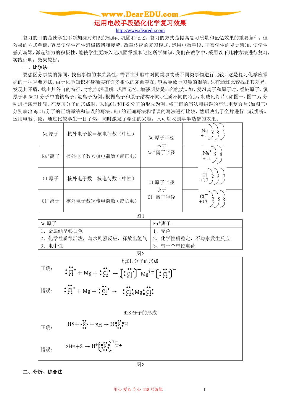 运用电教手段强化化学复习效果_第1页