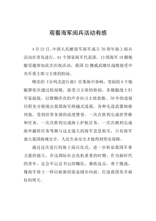 观看海军阅兵活动有感