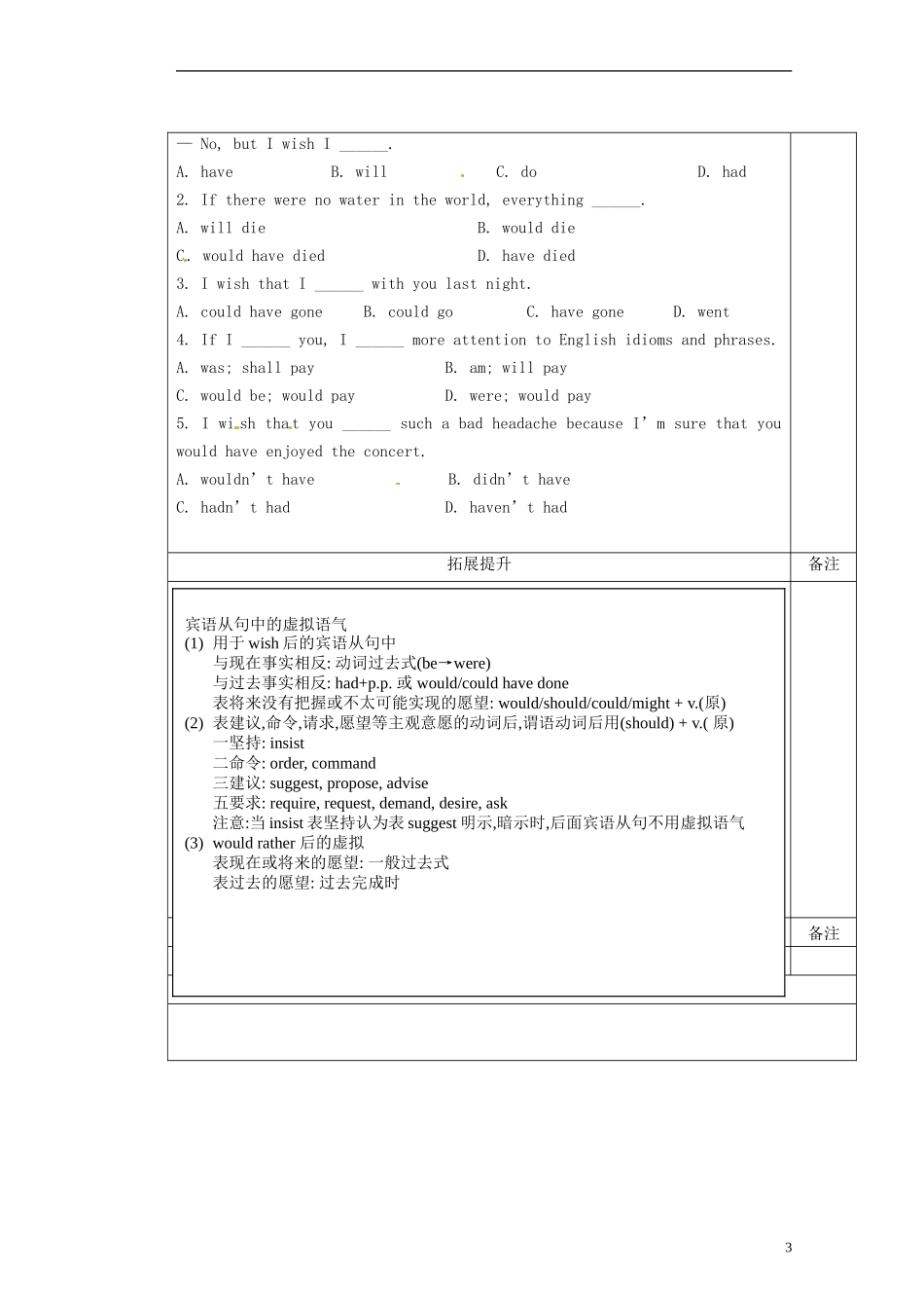 陕西省澄城县寺前中学高二英语 Unit1 grammar导学案_第3页