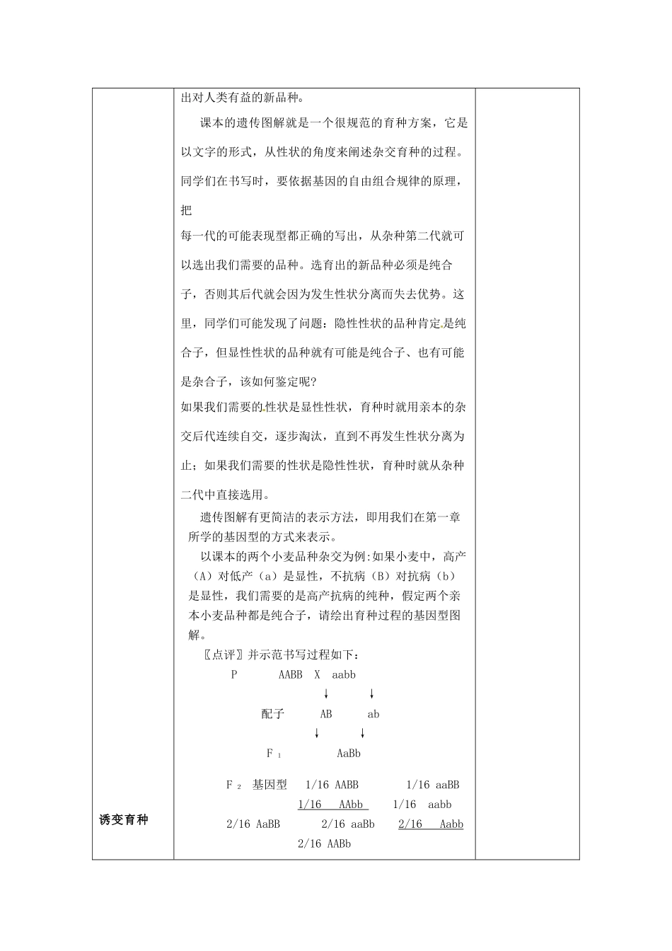 陕西地区2012高中生物复习资料 6.1《杂交育种与诱变育》教案 新人教版必修2_第2页