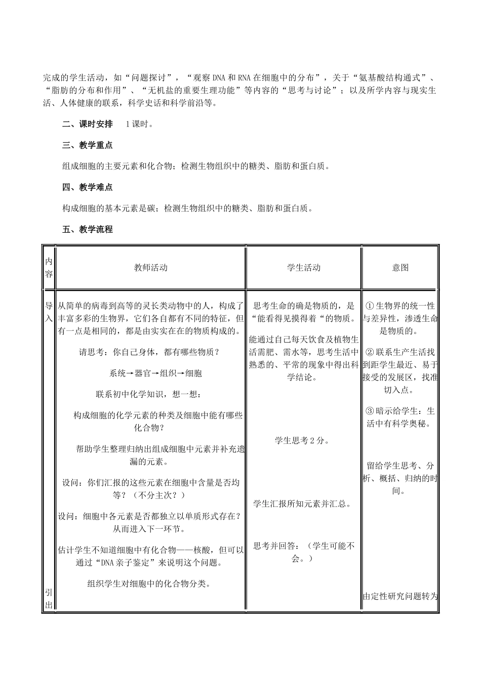重庆市荣昌安富中学2014届高一生物 细胞中的元素和化合物教案_第2页