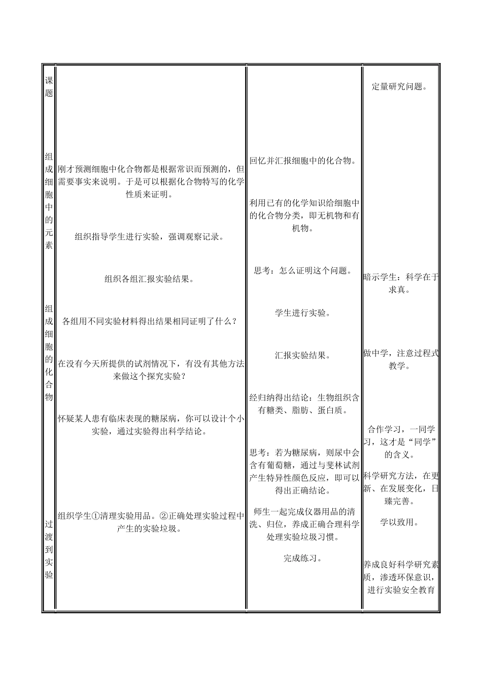 重庆市荣昌安富中学2014届高一生物 细胞中的元素和化合物教案_第3页
