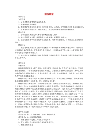 陕西省山阳县色河中学2014高考生物专题复习 细胞增殖教案