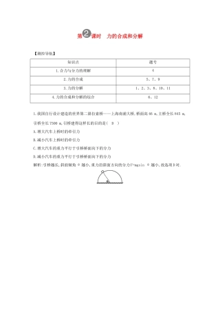 陕西省山阳县色河中学2014高考物理专题复习 第2课时 力的合成和分解教案