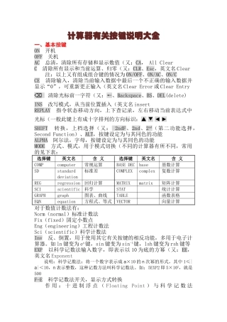 计算器有关按键说明大全16967