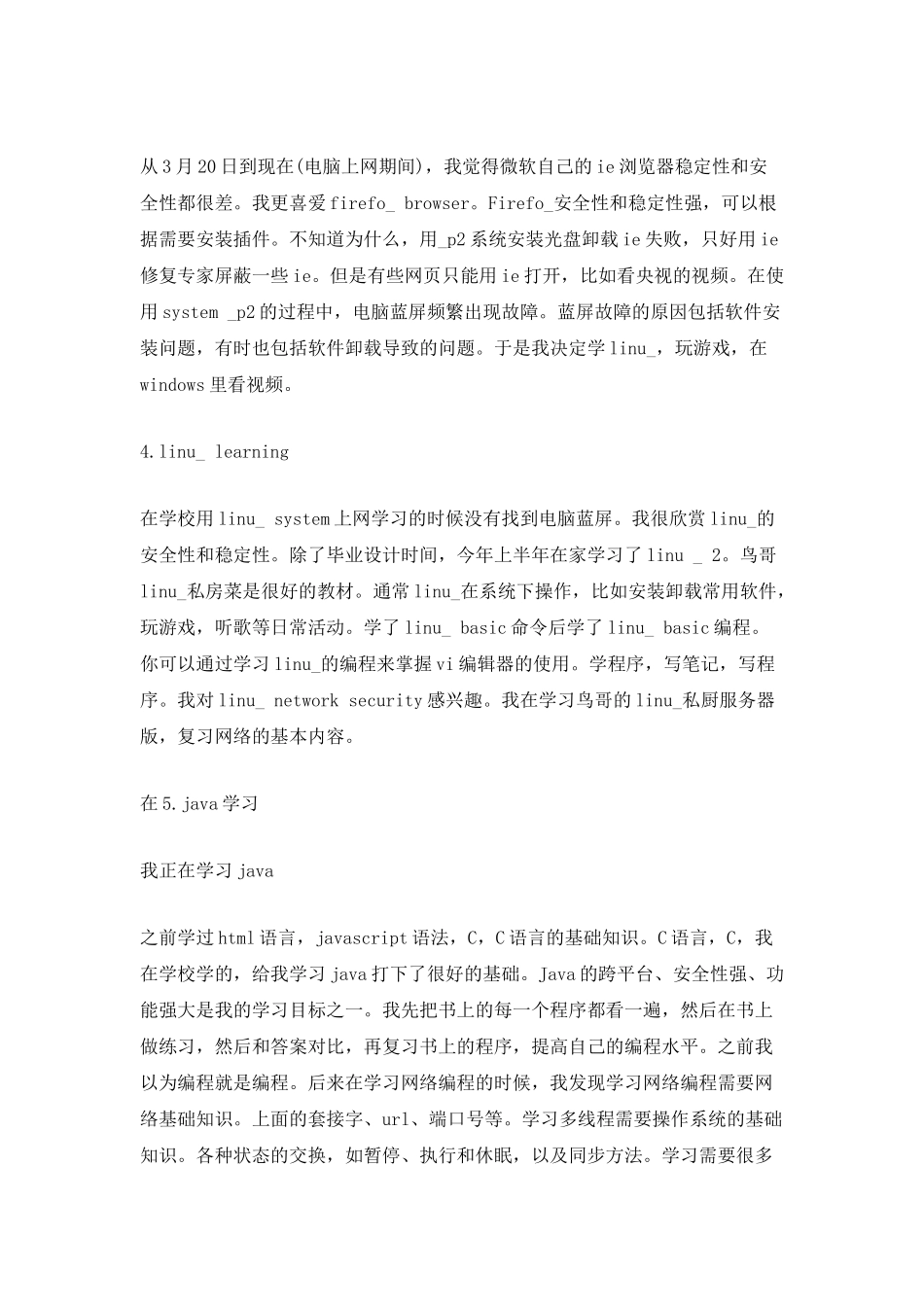 计算机实习生工作总结模板范文_第3页