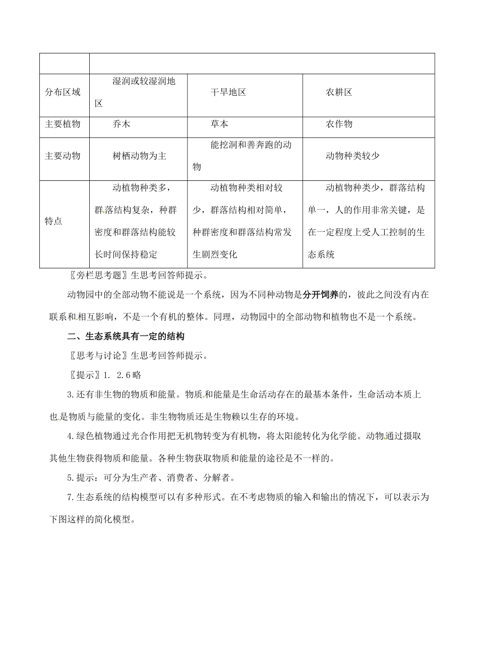 陕西省汉中市佛坪县中学2014年高中生物 5.1 生态系统的结构教案 新人教版必修3_第2页