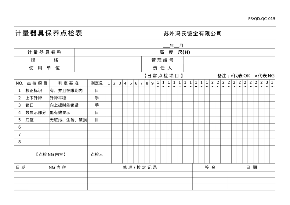 计量器具保养点检表05874_第2页