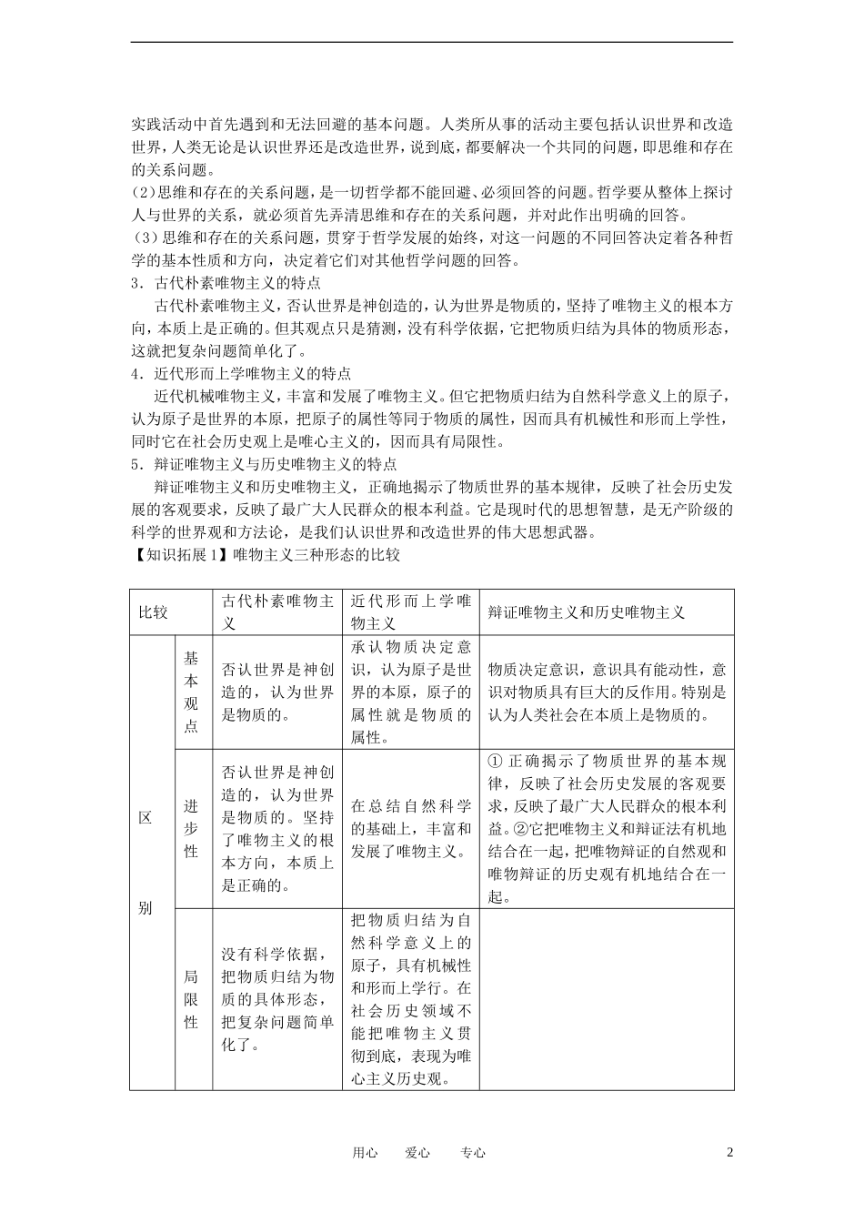 陕西省汉中市陕飞二中2012届高中政治一轮复习讲义 第2课 百舸争流的思想 新人教版必修4_第2页