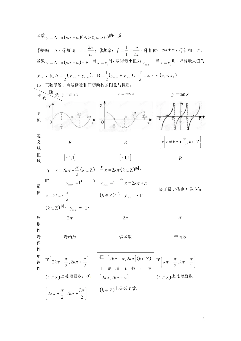 陕西省三原县北城中学高中数学 知识网络 新人教A版必修4_第3页